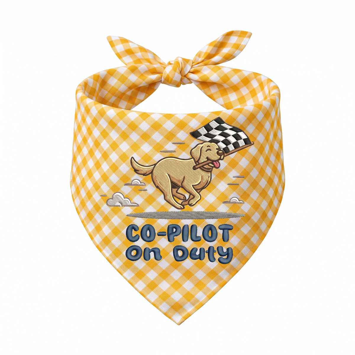 Labrador Car Racing Personalized Embroidered Pet Bandana for Speed Enthusiasts (ver 2)