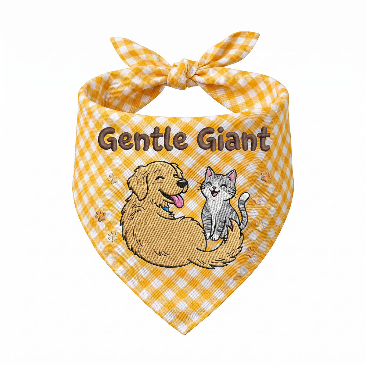 Golden Retriever Personalized Embroidered Bandana for New Pet Owners with Cats (ver 2)