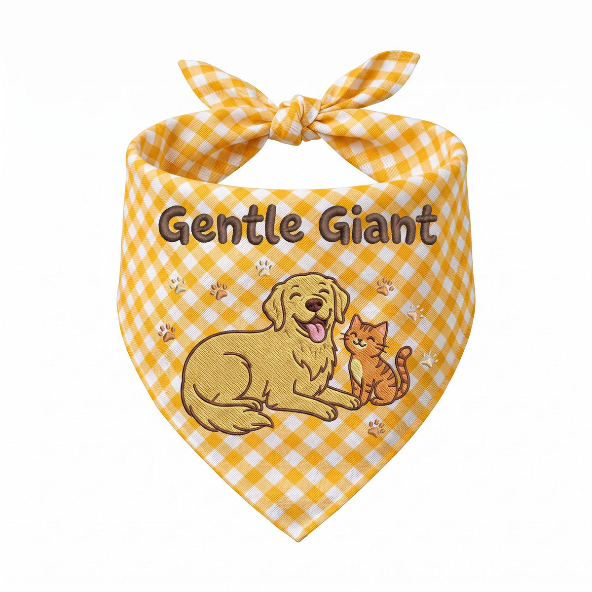 Golden Retriever Personalized Embroidered Bandana for New Pet Owners with Cats (ver 3)