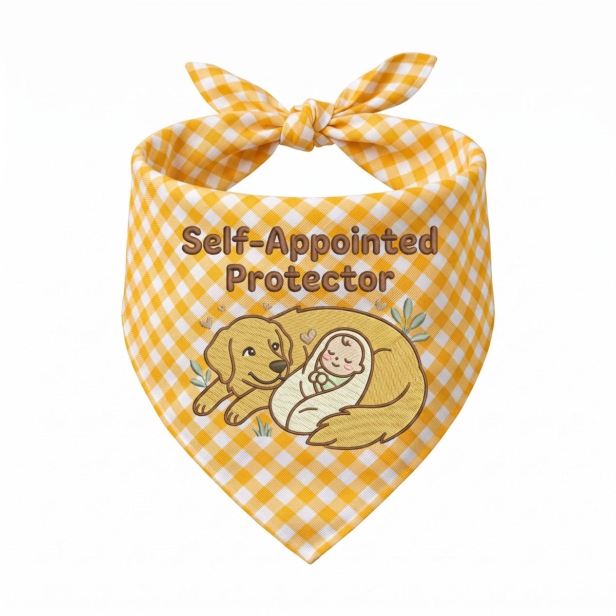 Golden Retriever Personalized Embroidered Bandana for New Pet Owners with Babies (ver 2)