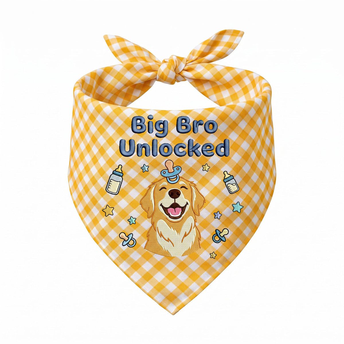 Golden Retriever Personalized Embroidered Bandana for New Baby Announcements (ver 2)