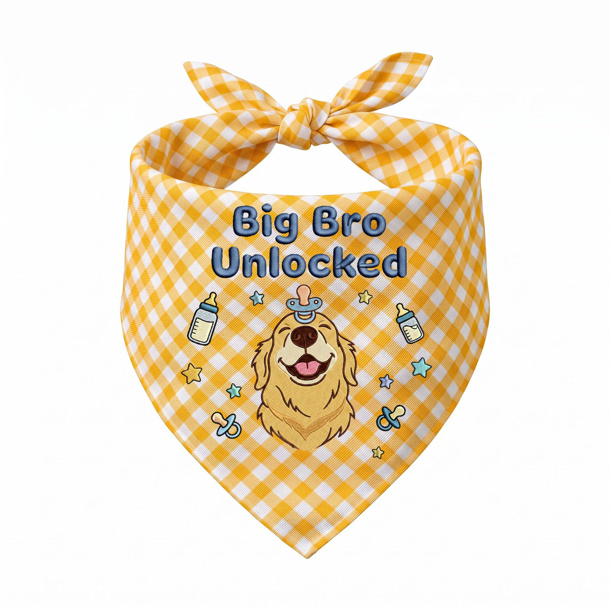 Golden Retriever Personalized Embroidered Bandana for New Baby Announcements (ver 3)