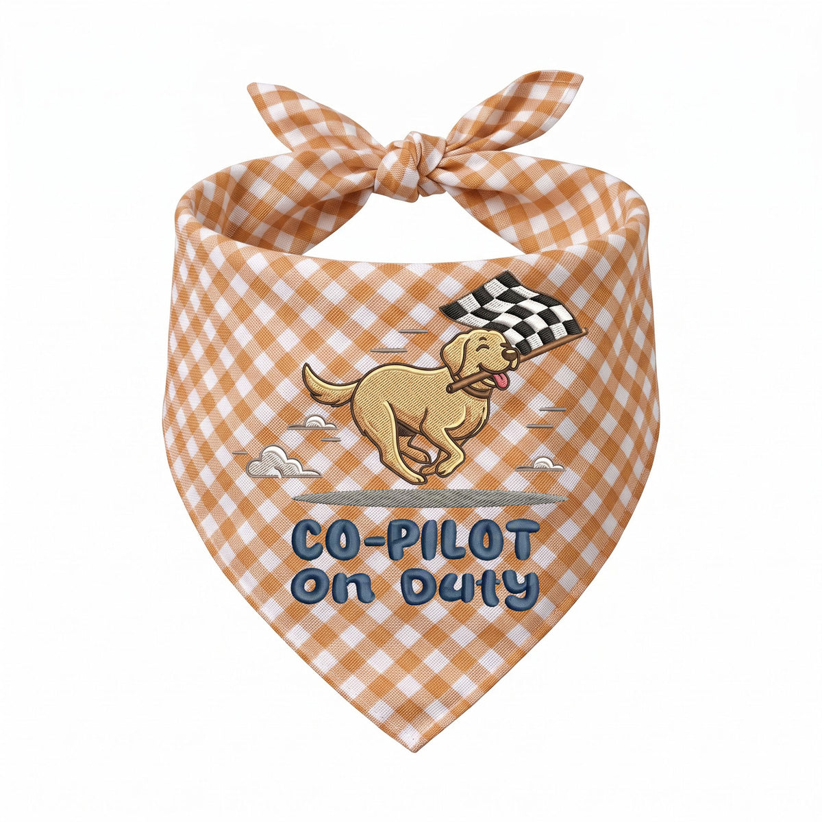 Labrador Car Racing Personalized Embroidered Pet Bandana for Speed Enthusiasts (ver 2)