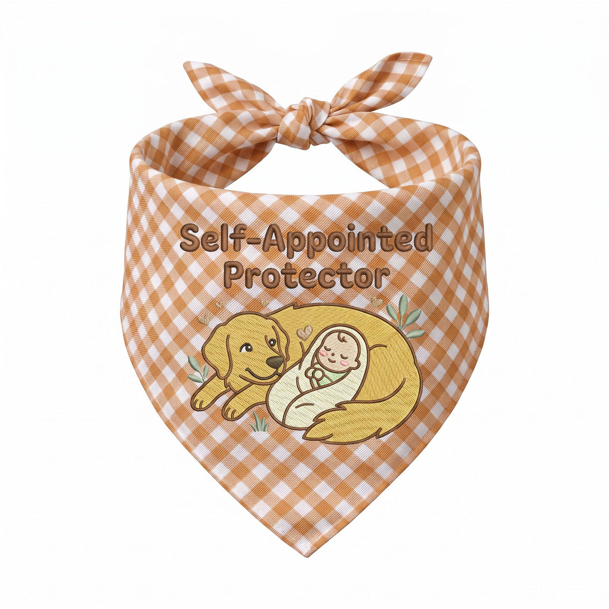 Golden Retriever Personalized Embroidered Bandana for New Pet Owners with Babies (ver 2)