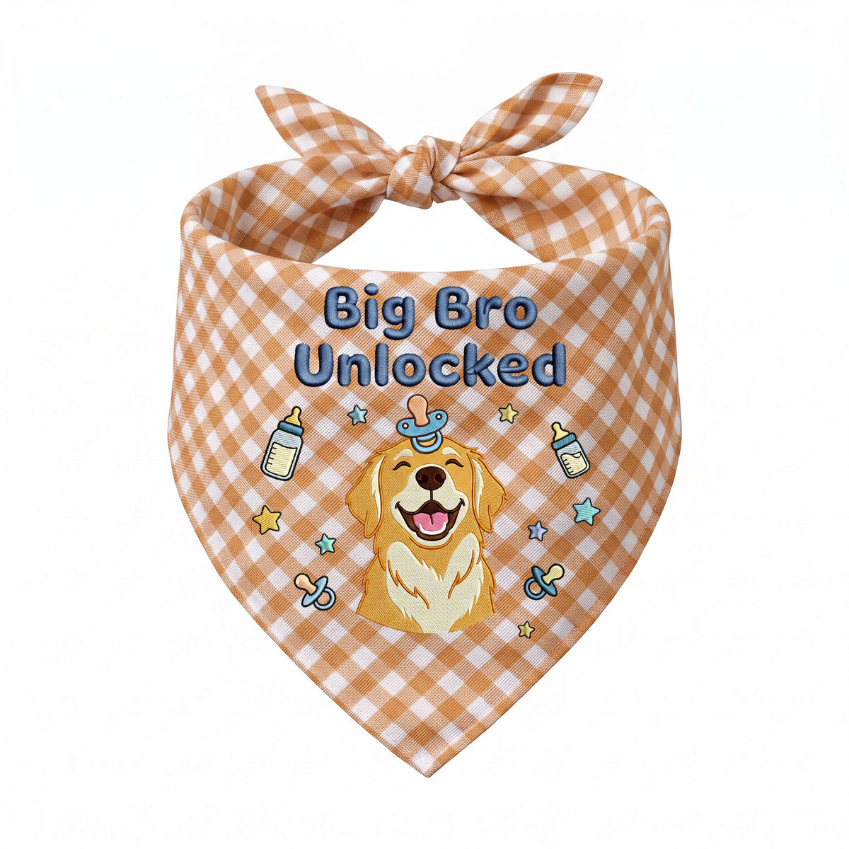 Golden Retriever Personalized Embroidered Bandana for New Baby Announcements (ver 2)