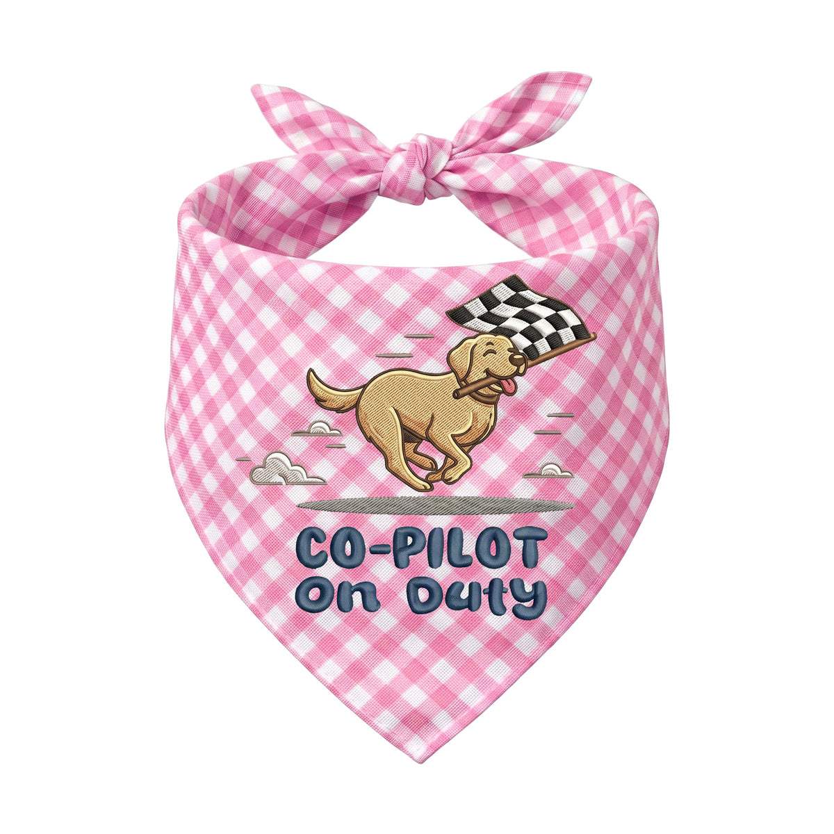 Labrador Car Racing Personalized Embroidered Pet Bandana for Speed Enthusiasts (ver 2)