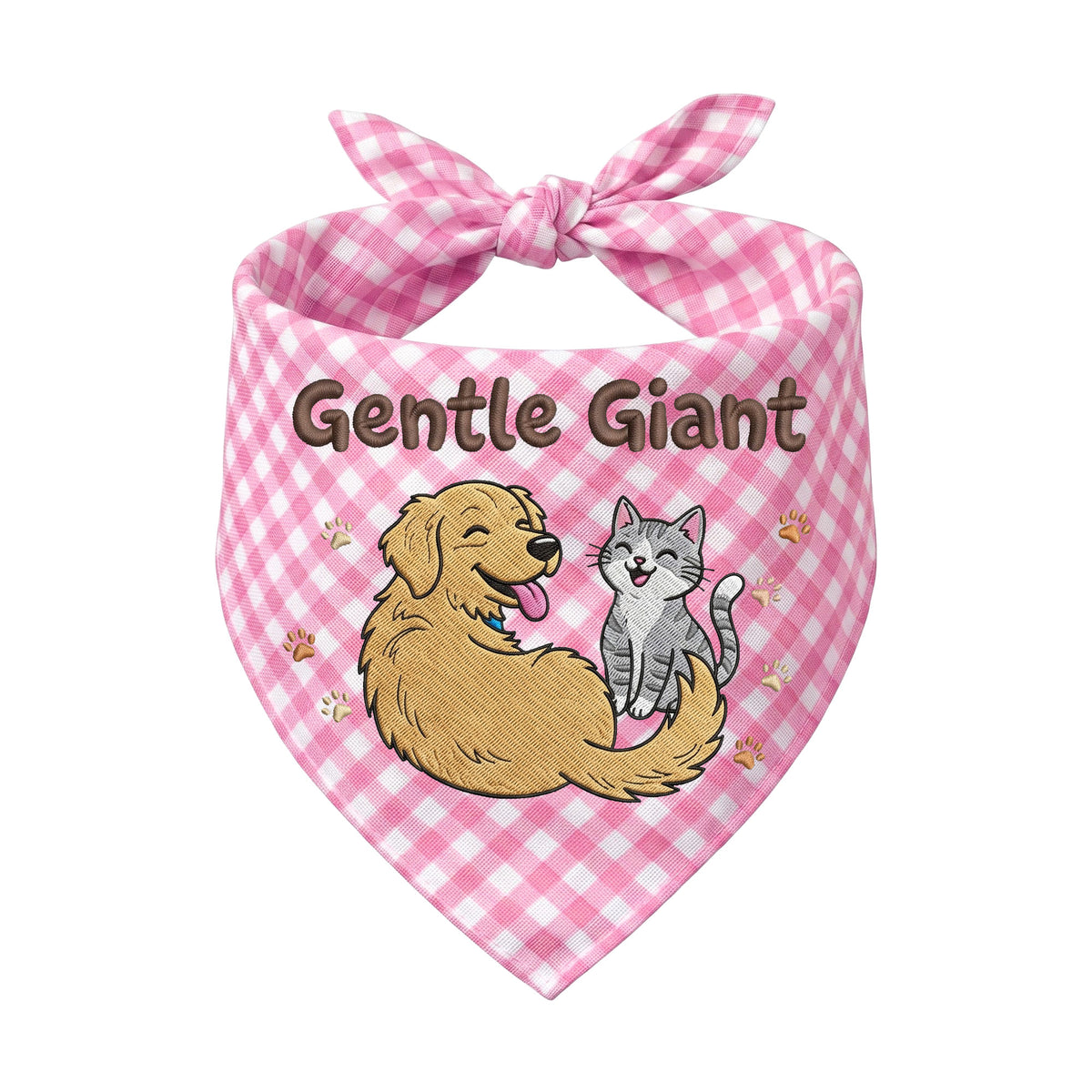 Golden Retriever Personalized Embroidered Bandana for New Pet Owners with Cats (ver 2)