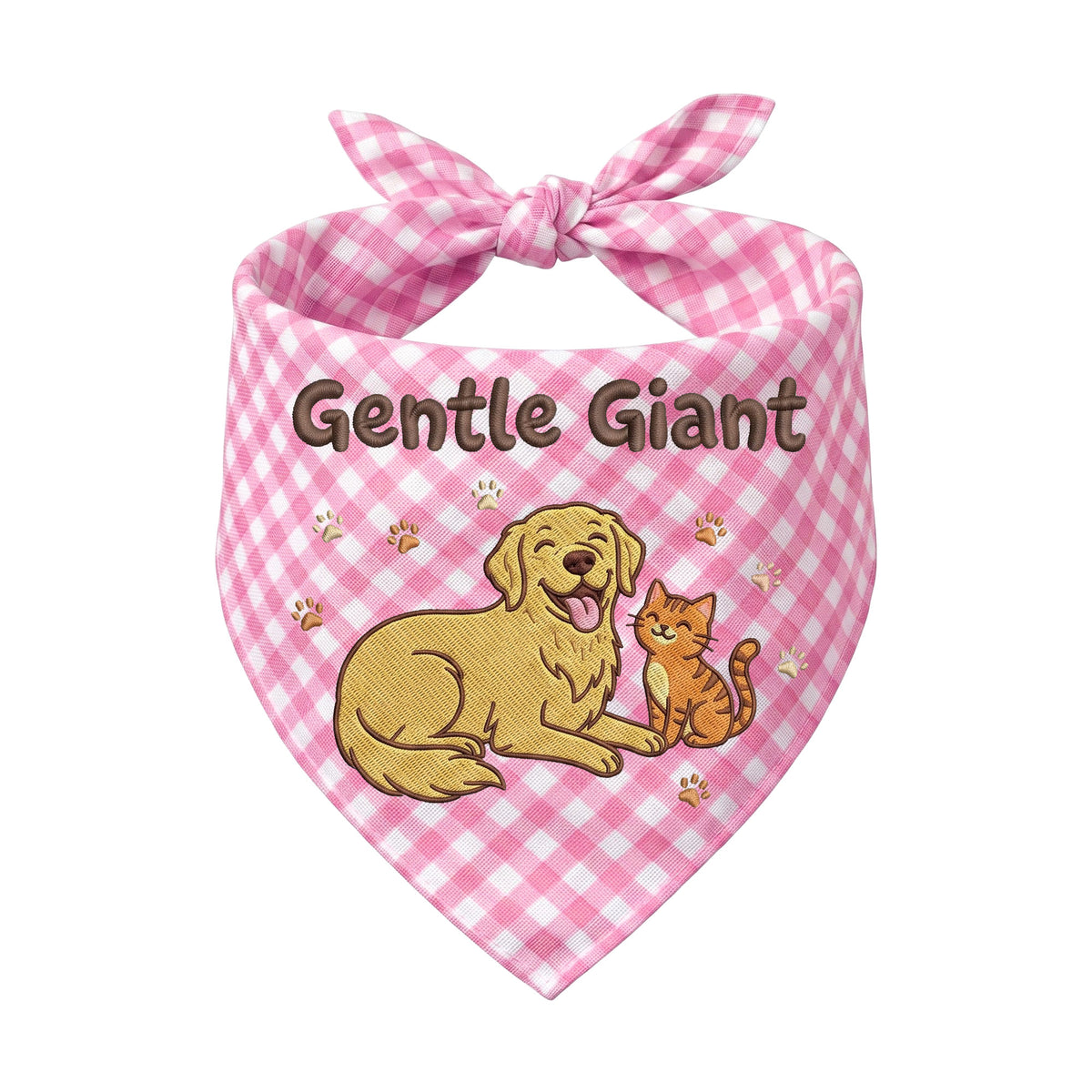 Golden Retriever Personalized Embroidered Bandana for New Pet Owners with Cats (ver 3)