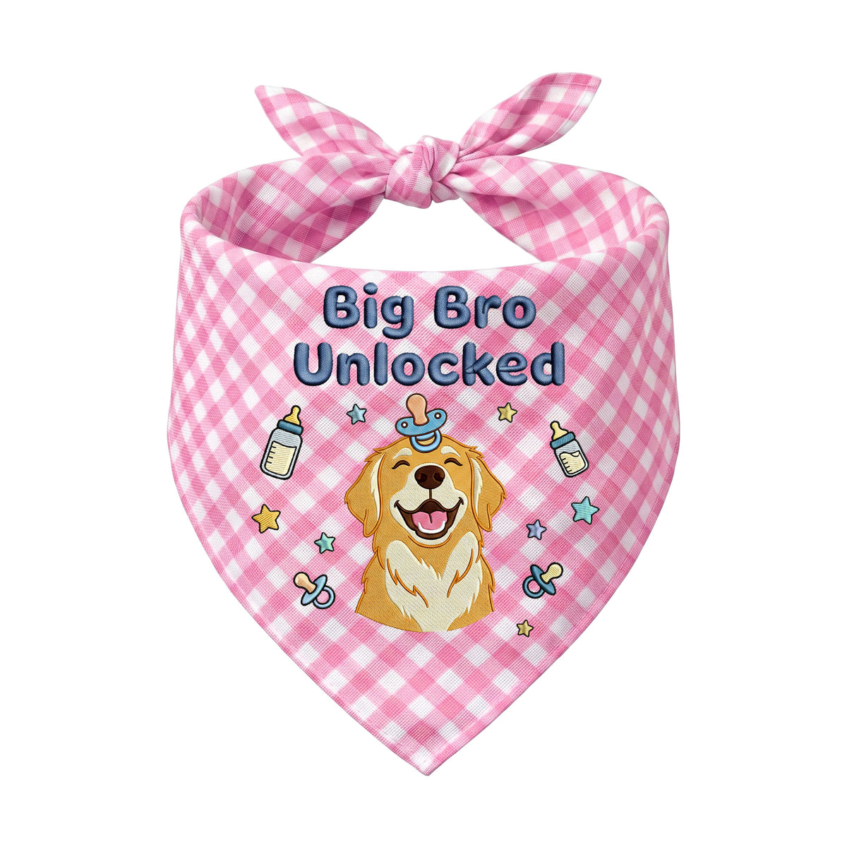 Golden Retriever Personalized Embroidered Bandana for New Baby Announcements (ver 2)