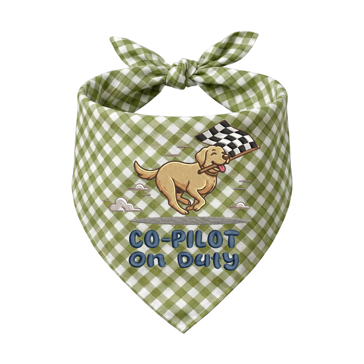 Labrador Car Racing Personalized Embroidered Pet Bandana for Speed Enthusiasts (ver 2)