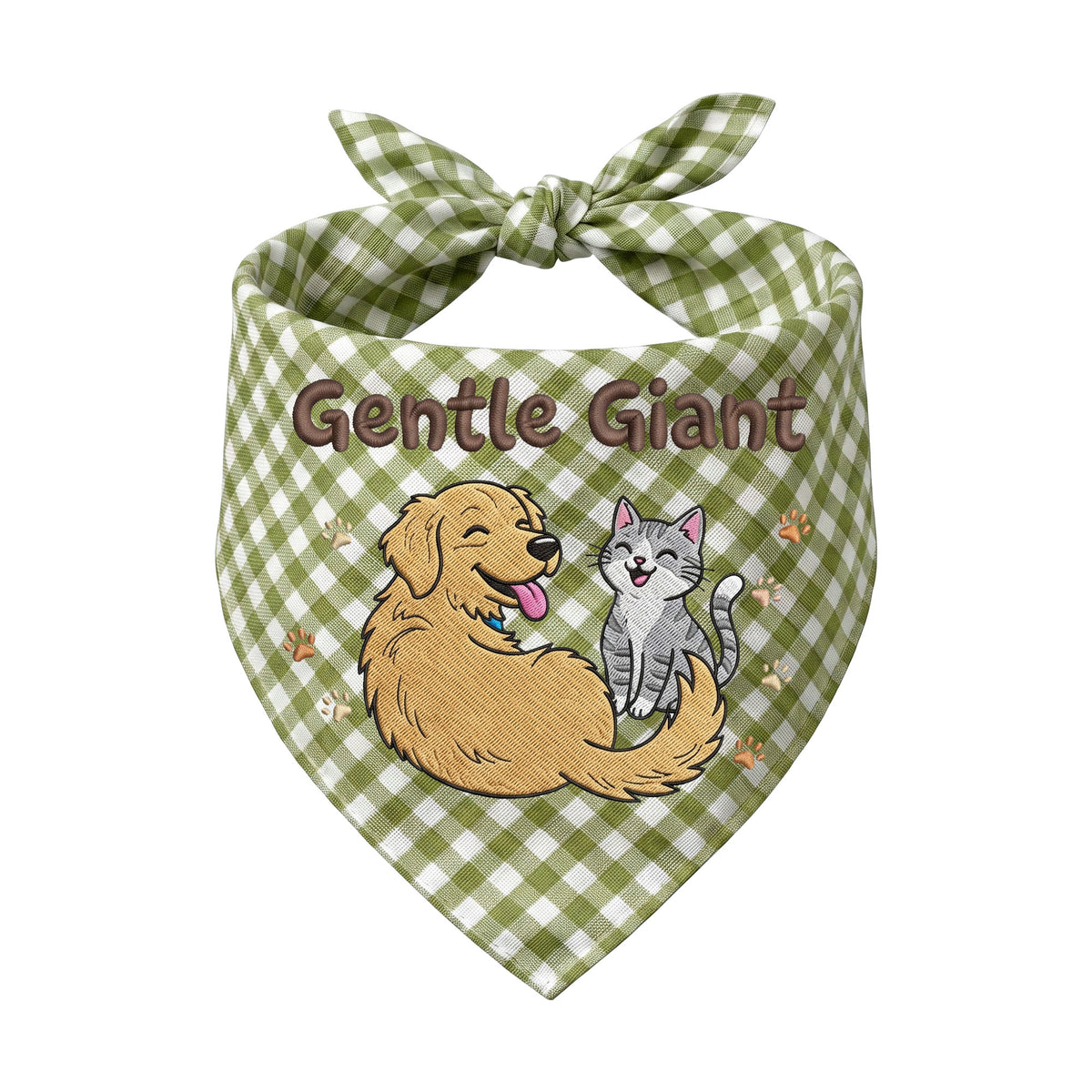 Golden Retriever Personalized Embroidered Bandana for New Pet Owners with Cats (ver 2)