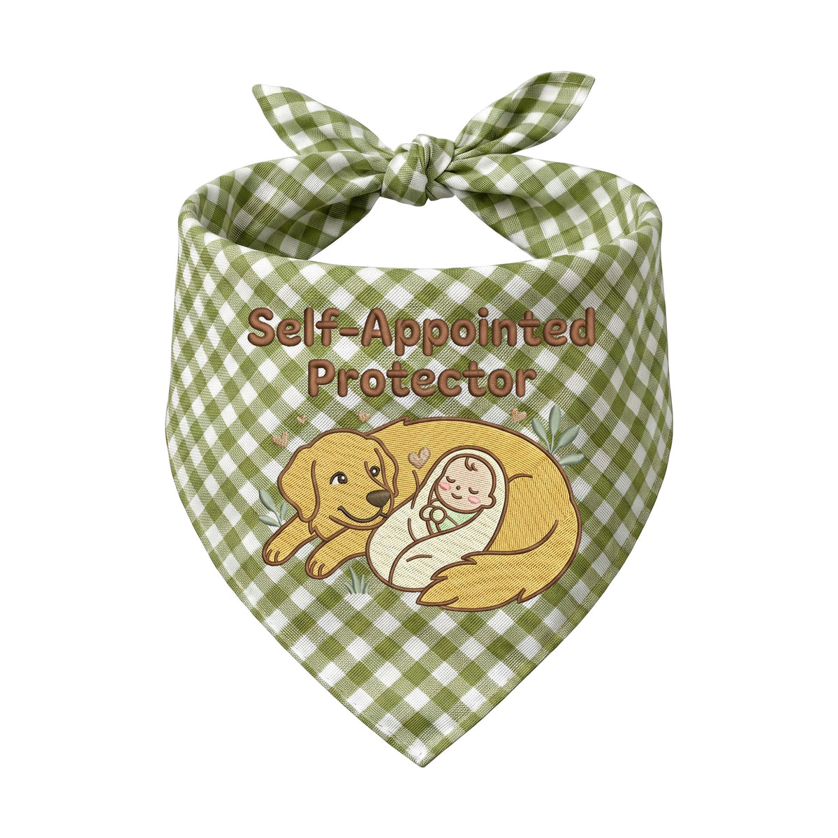 Golden Retriever Personalized Embroidered Bandana for New Pet Owners with Babies (ver 2)
