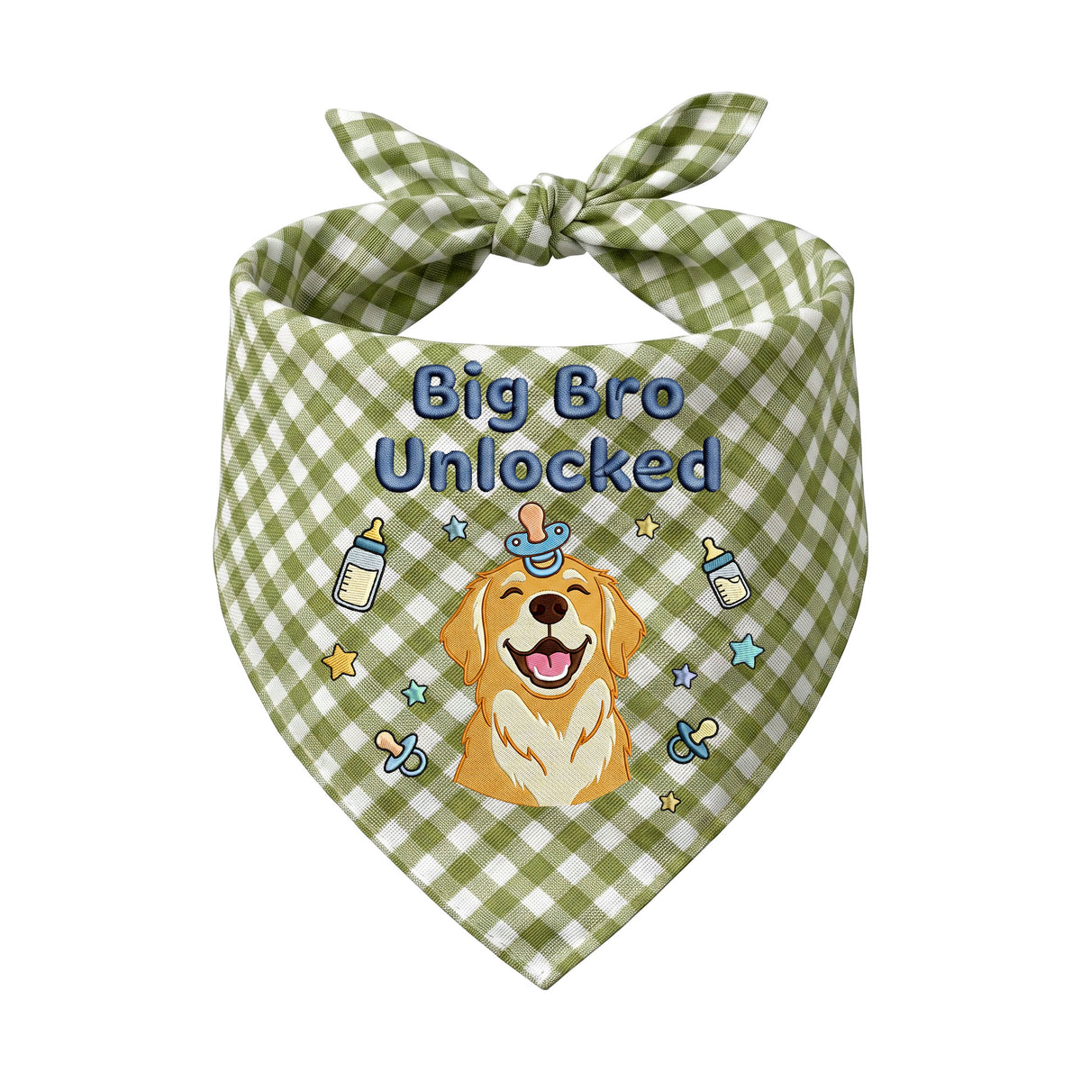 Golden Retriever Personalized Embroidered Bandana for New Baby Announcements (ver 2)
