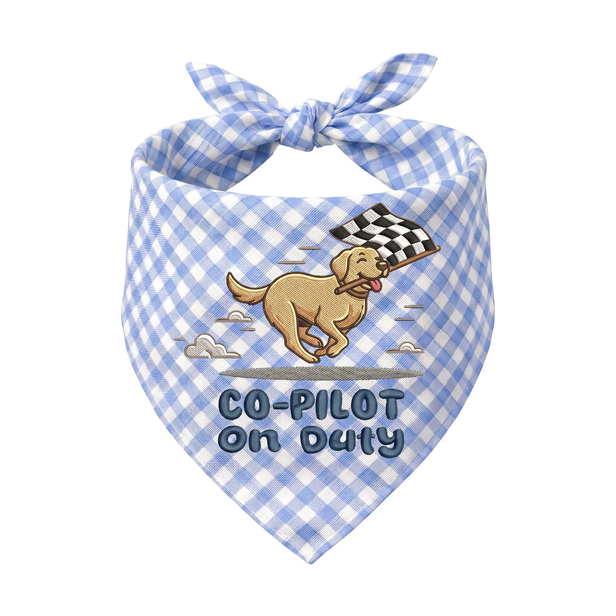 Labrador Car Racing Personalized Embroidered Pet Bandana for Speed Enthusiasts (ver 2)