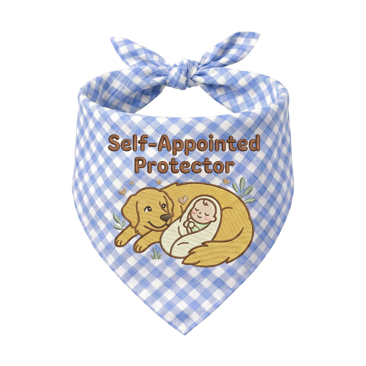 Golden Retriever Personalized Embroidered Bandana for New Pet Owners with Babies (ver 2)