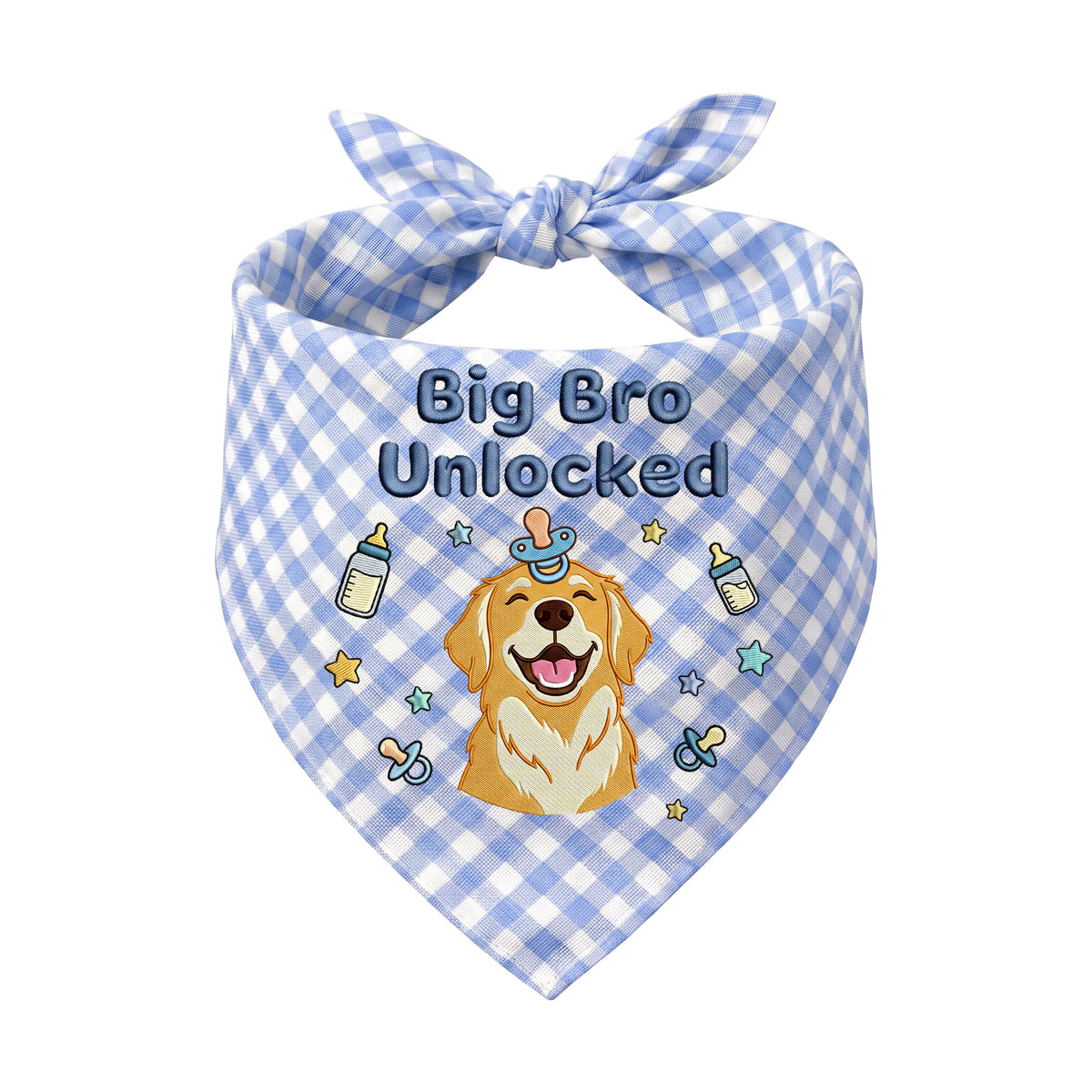Golden Retriever Personalized Embroidered Bandana for New Baby Announcements (ver 2)