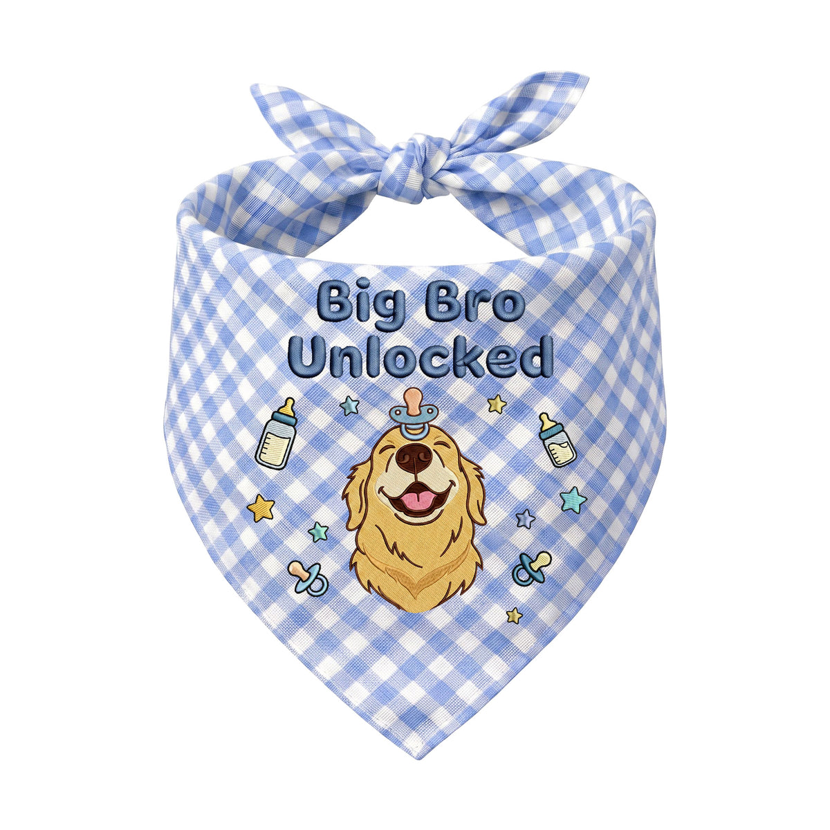 Golden Retriever Personalized Embroidered Bandana for New Baby Announcements (ver 3)