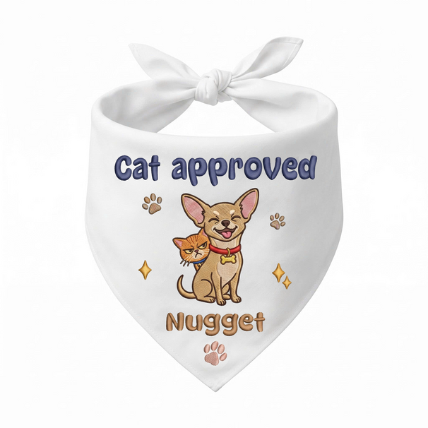 Chihuahua Personalized Embroidered Bandana for New Pet Owners with Cats (ver 2)