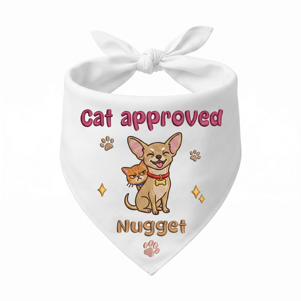 Chihuahua New Pet Owner & Cat Owner Personalized Embroidered Dog Bandana for a Dog and Cat Home