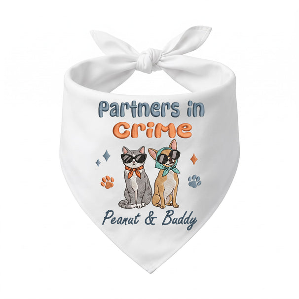 Chihuahua Cat Owner Personalized Embroidered Dog Bandana for Dog and Cat Homes