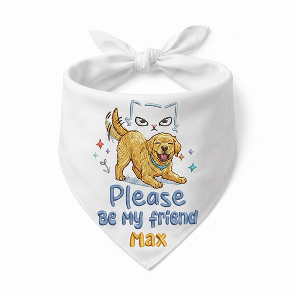 Labrador New Pet Owner & Cat Owner Personalized Embroidered Dog Bandana for a Dog and Cat Home