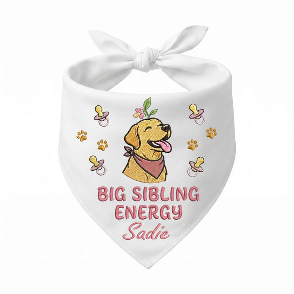Labrador New Baby Personalized Embroidered Dog Bandana for a Baby Announcement