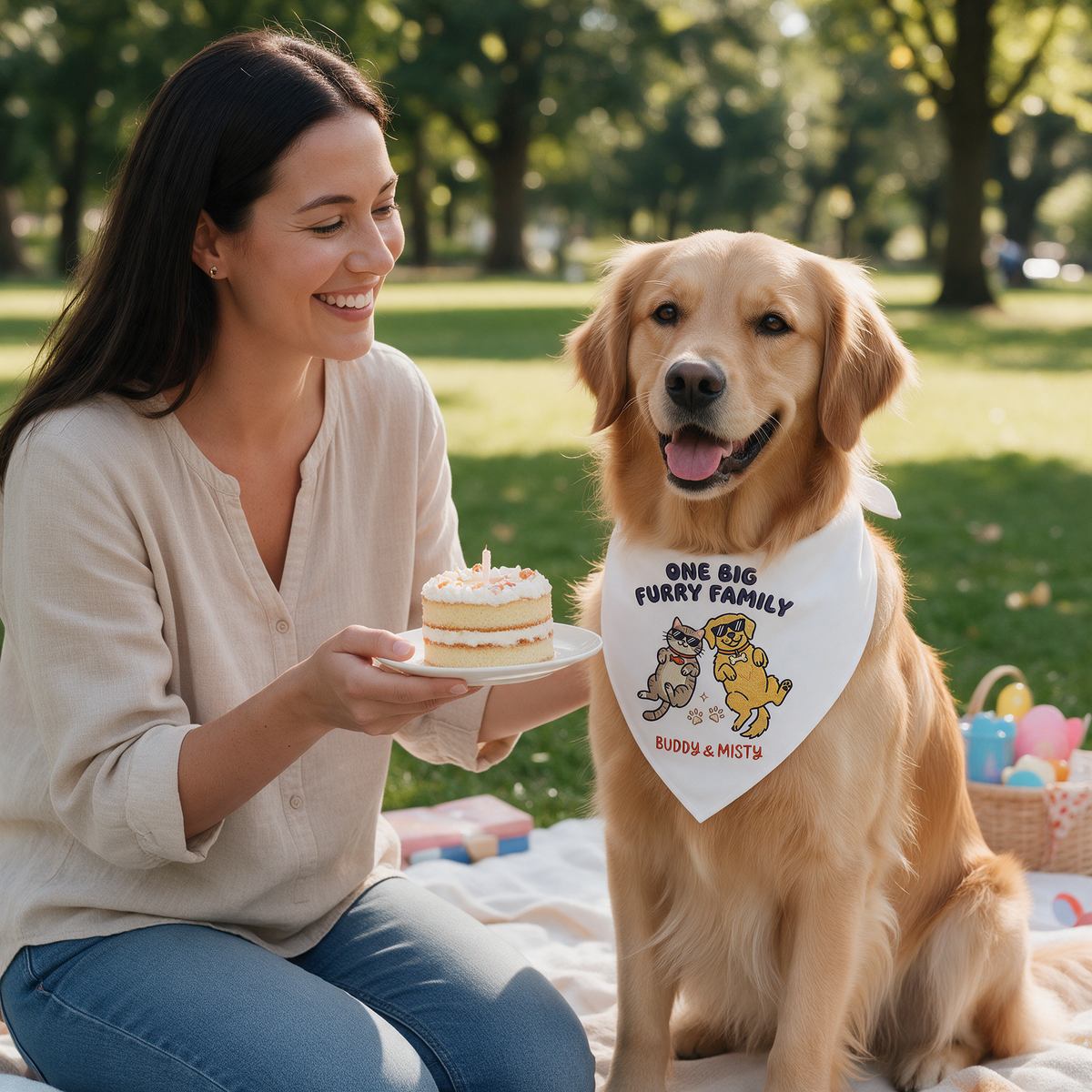 Golden Retriever Personalized Embroidered Pet Bandana for Cat Owners (ver 3)