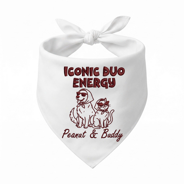 Cat Owner Personalized Embroidered Dog Bandana for Dog and Cat Homes