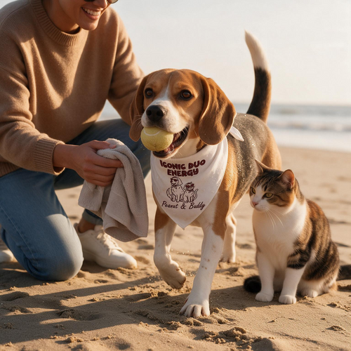 Cat Owner Personalized Embroidered Dog Bandana for Dog and Cat Homes