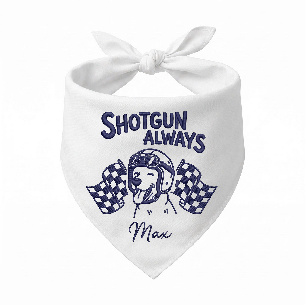 Personalized Embroidered Pet Bandana for Car Racing Enthusiasts (ver 2)