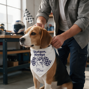 Car Racing Personalized Embroidered Dog Bandana for the Ride-Along Buddy