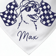 Car Racing Personalized Embroidered Dog Bandana for the Ride-Along Buddy