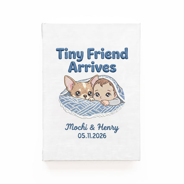Chihuahua New Pet Owner + Baby Personalized Embroidered Album for New Pet & Baby Family
