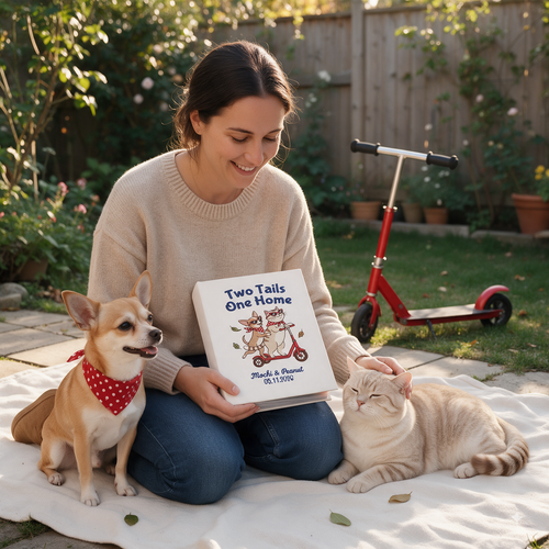 Chihuahua Cat Owner Personalized Embroidered Album for Pet Duo Family Gift ver 2