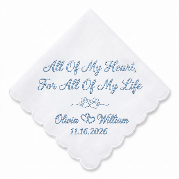 Labrador Personalized Embroidered Handkerchief for a Bridal Shower Gift