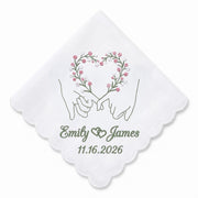Baby's Breath Personalized Embroidered Handkerchief for a Bridal Shower Gift