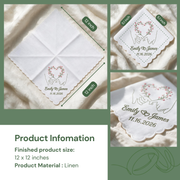 Baby's Breath Personalized Embroidered Handkerchief for a Bridal Shower Gift