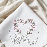 Baby's Breath Personalized Embroidered Handkerchief for a Bridal Shower Gift