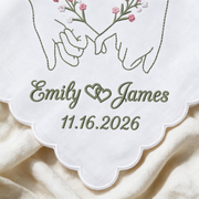Baby's Breath Personalized Embroidered Handkerchief for a Bridal Shower Gift