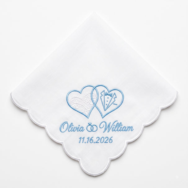 Personalized Embroidered Wedding Handkerchief for Bridal Party Gift