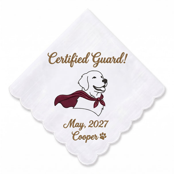 Mom-to-Be Labrador Personalized Embroidered Handkerchief for the Mom-to-Be