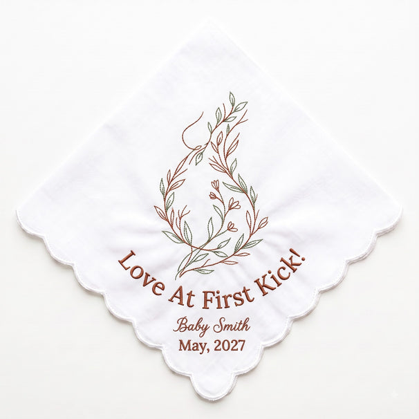 Mom-to-Be Personalized Embroidered Handkerchief for Expecting Parents