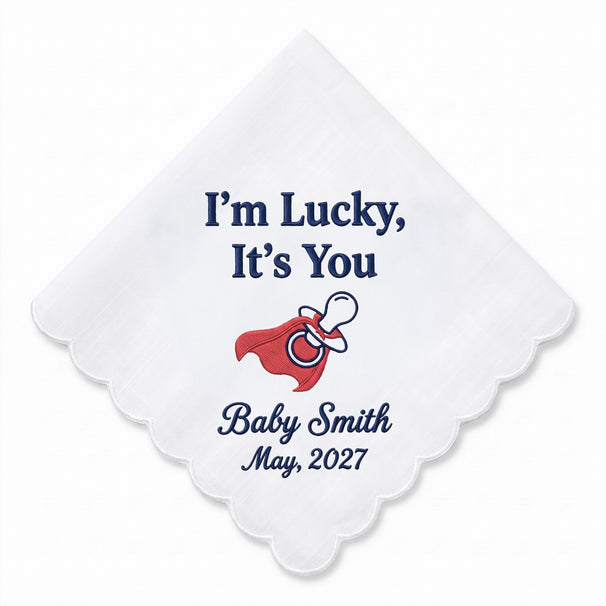 Dad-to-Be Personalized Embroidered Handkerchief for the Dad-to-Be