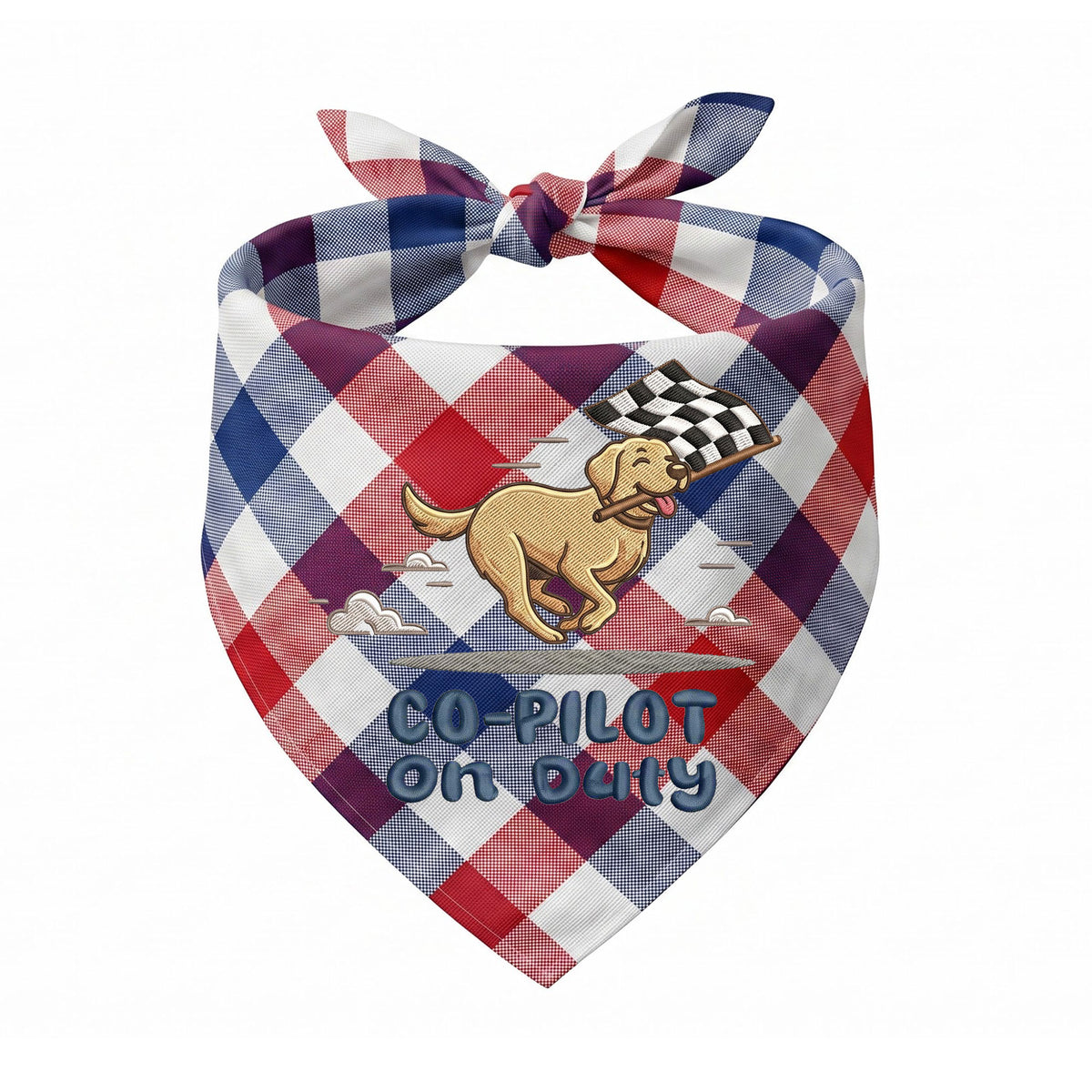 Labrador Car Racing Personalized Embroidered Pet Bandana for Speed Enthusiasts (ver 2)