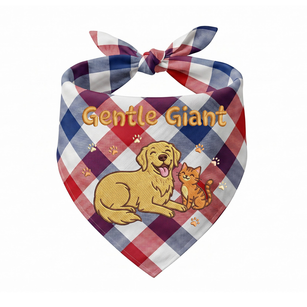 Golden Retriever Personalized Embroidered Bandana for New Pet Owners with Cats (ver 3)