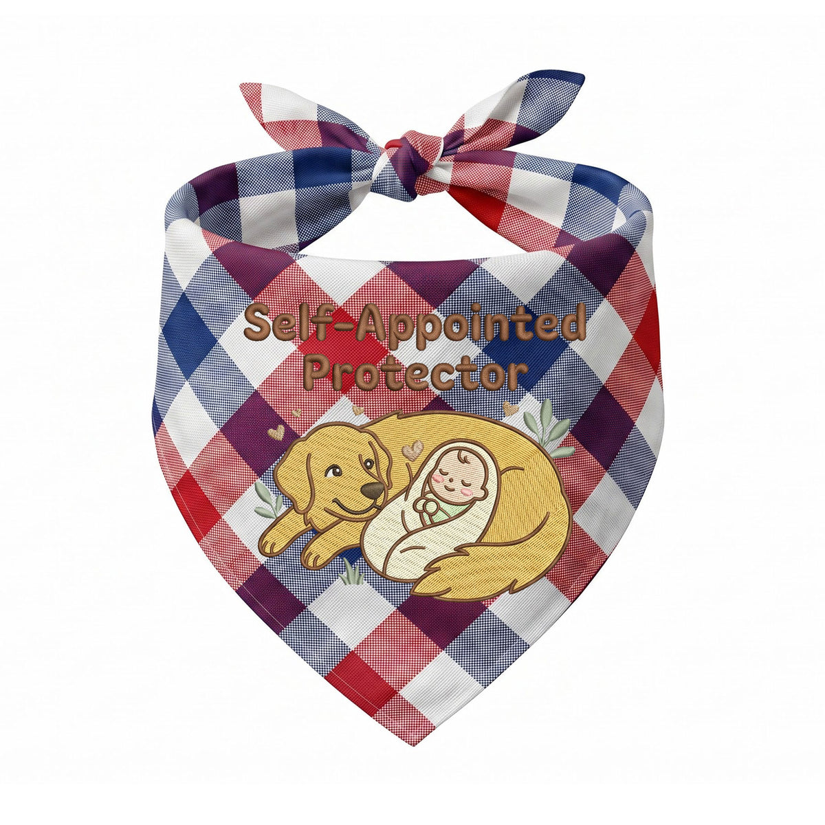 Golden Retriever Personalized Embroidered Bandana for New Pet Owners with Babies (ver 2)