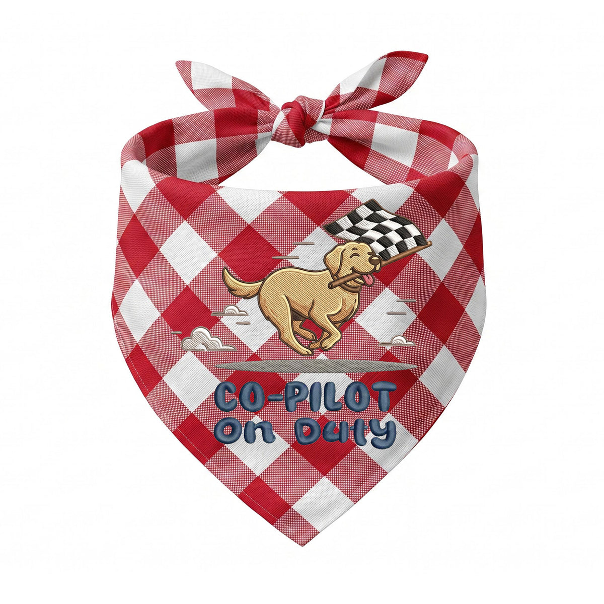 Labrador Car Racing Personalized Embroidered Pet Bandana for Speed Enthusiasts (ver 2)