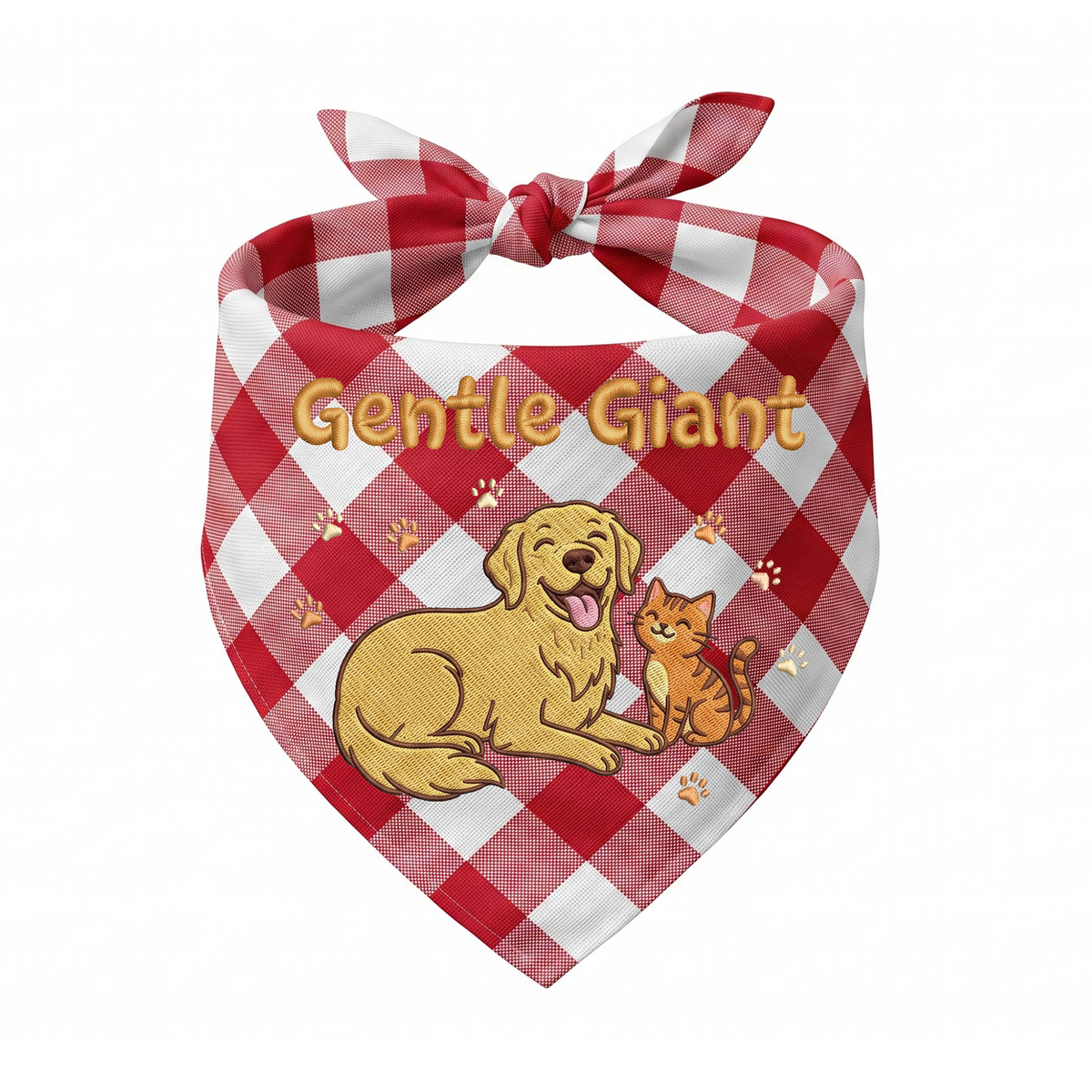 Golden Retriever Personalized Embroidered Bandana for New Pet Owners with Cats (ver 3)