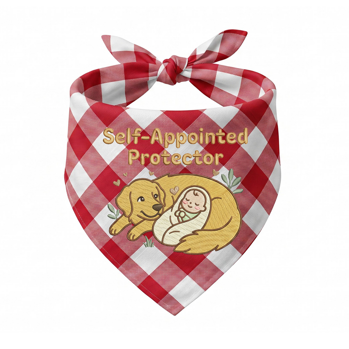 Golden Retriever Personalized Embroidered Bandana for New Pet Owners with Babies (ver 2)