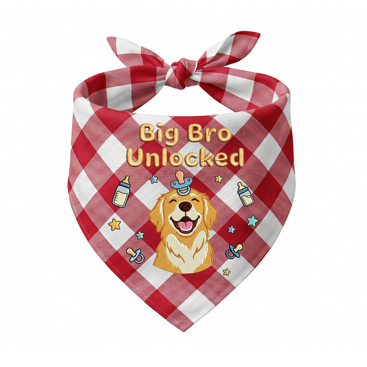 Golden Retriever Personalized Embroidered Bandana for New Baby Announcements (ver 2)